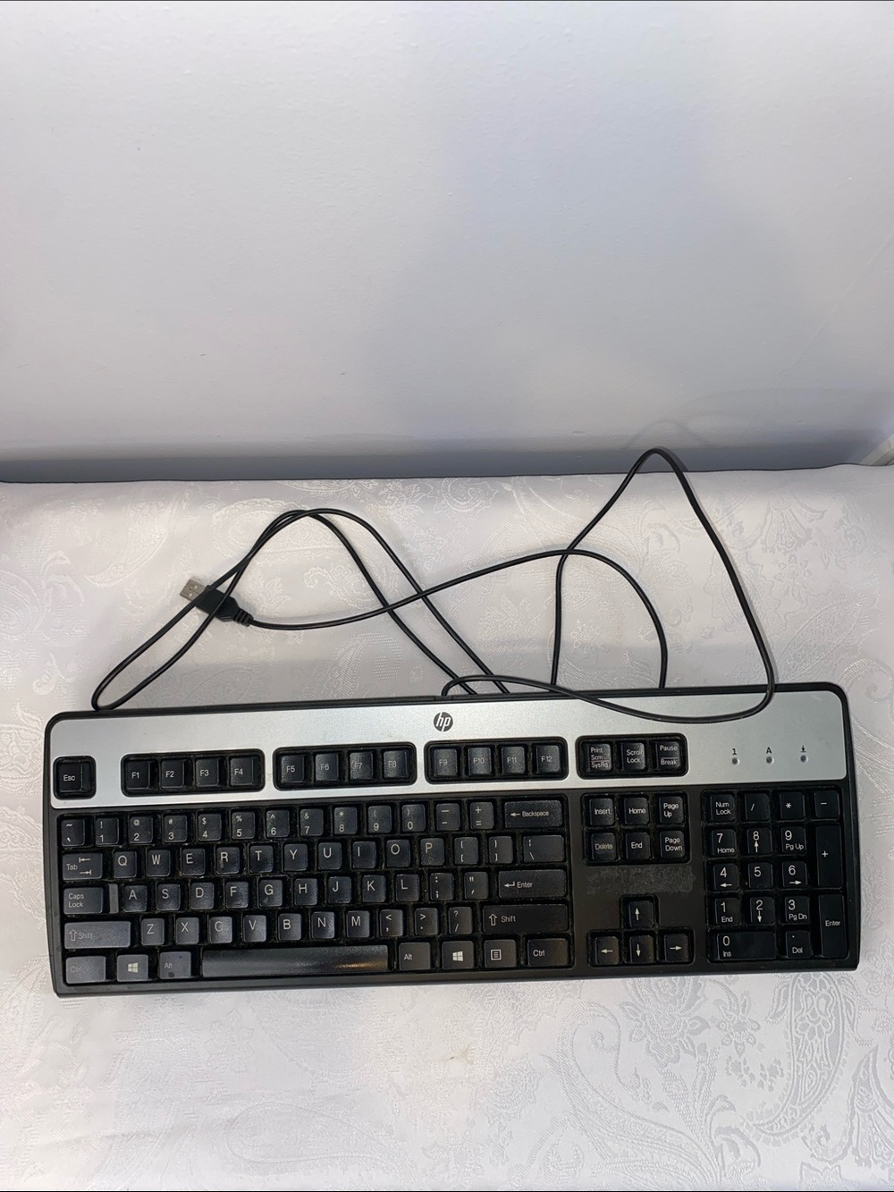 HP KU-0316 Wired USB Keyboard – Black & Silver